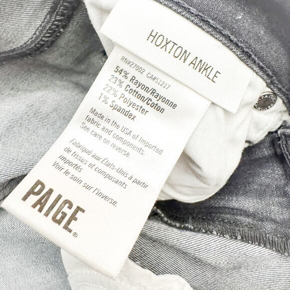 Paige Hoxton Ankle Grey Peaks Charcoal Gray Wash Denim Skinny Jeans Size 27 - Picture 6 of 8